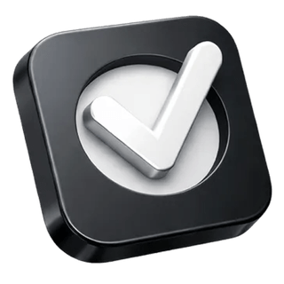 3D confirmation tick icon on the G-GlobalBraxion about page